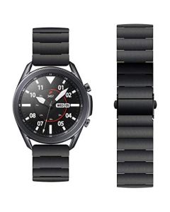 Stainless Steel Stalet Replacement Strap 20mm for Samsung Galaxy Watch 4 Classic 42/46mm, 4 - 40/44mm- Black