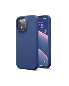 Soft Silicon Case with Microfiber Lining For Apple iPhone 15 Pro Max 6.7 Inch - Jean Indigo