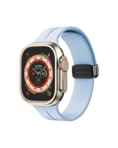 Spigen Silicon Strap For Apple Watch with Magnetic Folding Buckle 49mm 45mm 44mm 42mm - Baby Blue