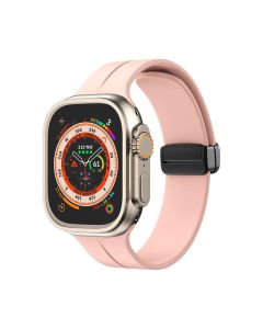 Spigen Silicon Strap For Apple Watch with Magnetic Folding Buckle 49mm 45mm 44mm 42mm - Pink