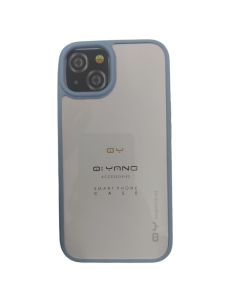 Qi Yang جراب ظهر لهاتف أيفون 13 برو PC شفاف بأطار TPU (6.1) - أزرق فاتح