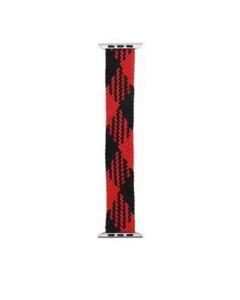 Braided Solo Loop Band Strap For Apple Watch 42mm / 44mm / 45mm - Red*Black