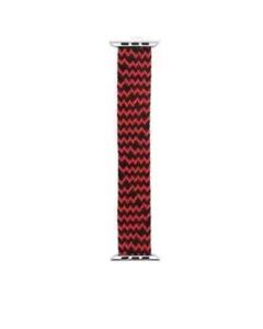 Braided Solo Loop Band Strap For Apple Watch 42mm / 44mm / 45mm - Black*Red