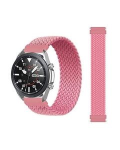 Braided Solo Loop Band Strap For Samsung Galaxy Watch 46mm / Huawei GT2 / Gear S3 Frontier and Classic / Honor Magic 2 / Fossil - 22mm - Pink