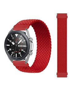 Braided Solo Loop Band 20mm for Samsung Galaxy Watch 4 Classic 42/46mm - 40/44mm - Red