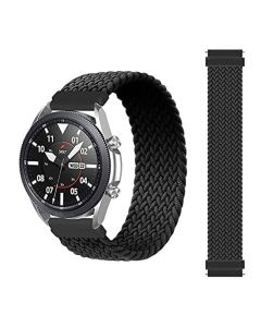 Braided Solo Loop Band 20mm for Samsung Galaxy Watch 4 Classic 42/46mm - 40/44mm - Black