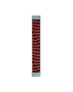 Braided Solo Loop Band 20mm for Samsung Galaxy Watch 4 Classic 42/46mm - 40/44mm - Black*Red