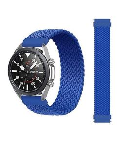 Braided Solo Loop Band 20mm for Samsung Galaxy Watch 4 Classic 42/46mm - 40/44mm - Blue