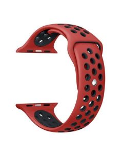 Silicone Soft Watch Band Strap For Watch 44/42/45 - Red*Black