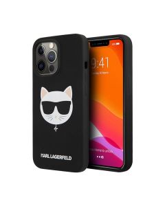 كارل Lagerfeld جراب ظهر لهاتف أيفون 13 برو ماكس KLHCP13XSLCHBK سيليكون Choupette Soft 6.7 - أسود