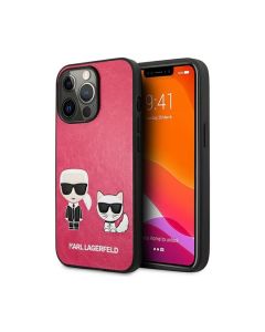 Karl Lagerfeld For iPhone 13 Pro KLHCP13LPCUSKCP PU Leather Case Karl Choupette Bodies Embossed - Fuschia