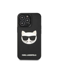 Karl Lagerfeld For iPhone 13 Pro KLHCP13LCH3DBK 3D Rubber Case Choupette Head - Black