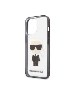 Karl Lagerfeld For iPhone 13 Pro KLHCP13LHIKCK PC/TPU With Black Outline Ikonik Case - Transparent