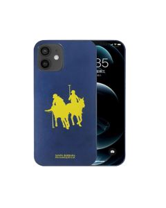 Santa Barbara Polo Jockey Series Back Cover For iPhone 12 Pro Max Leather - Blue Yellow