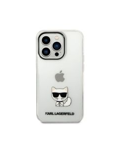 كارل Lagerfeld جراب ظهر لهاتف أيفون 14 برو IML Choupette Body - شفاف
