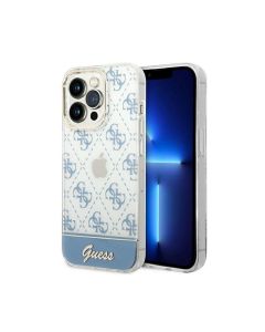 Guess for iPhone 14 4G Electro Script Hard Case - Blue