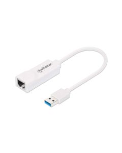 Manhattan USB 3.0 to Gigabit Network Adapter 10/100/1000 Mbps Gigabit Ethernet SuperSpeed USB - White