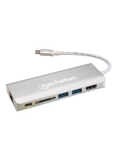 Manhattan SuperSpeed USB-C Multiport Adapter - 152075 - Gray