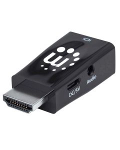 Manhattan 151542 Display HDMI to VGA Micro Converter with Audio Optional USB Micro-B Power Port - Black