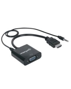 Manhattan 151450 HDMI Male to VGA Female Converter with 3.5mm audio - Black