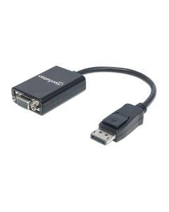 Manhattan DisplayPort to VGA Converter Cable DisplayPort Male to VGA HD15 Female Adapter 15 cm -6 in Active - Black