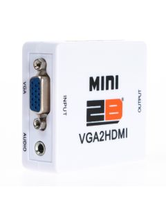 2B (CV748)  Mini Converter VGA To HDMI With audio Output - White
