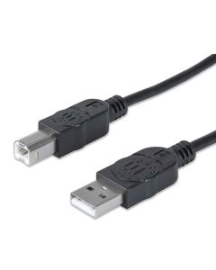 Manhattan 337779 Hi-Speed USB Printer Cable  A Male / B Male 5M (15 ft.) - Black