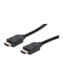 Manhattan Premium High Speed HDMI Cable with Ethernet HEC ARC 3D 4K@60Hz UHD 18 Gbps Bandwidth HDMI Male to Male 1m - Black