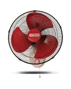 Fresh Briliant Wall Fan 16 inch With 3 Speed - 3 Blades - Red