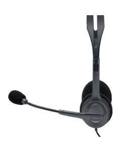 Logitech H111 Stereo Headset + Microphone - One Plug - Black