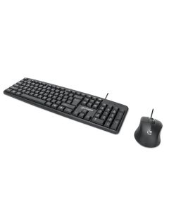Manhattan 178464 Wired Keyboard and Optical Mouse Set - Black