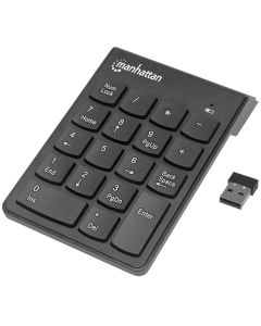مانهاتن لوحة مفاتيح رقمية USB لاسلكية كاملة 18 زر - أسود