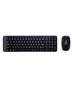 لوجيتك ماوس و لوحة مفاتيح لاسلكي موديل MK220 - أسود