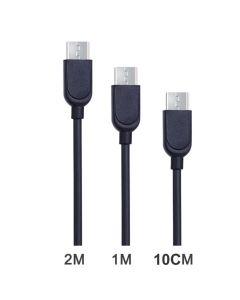 L'AVVENTO (MP027) 3 Pack Micro USB Cable to USB (1M - 2M - 10CM) - Black