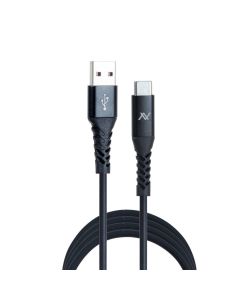 L'AVVENTO (MP313) USB to Type-C Silicon Cable with Metal Plug - 5A - 1M - Black