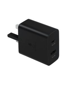 Samsung 35W PD Charger 2pin Duo Ports USB-C & USB-A - Black