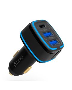 Devia Extreme Speed Dual USB & Type-C Full Compatible Fast Car Charger 85W - Black