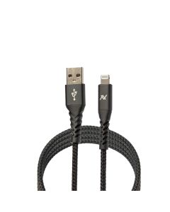 L'AVVENTO (MP472) MFI USB to Lightning Sync and Charging Cable - 1M - Silver*Black