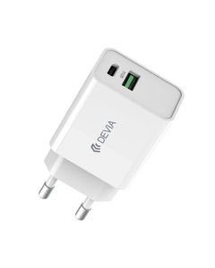 Devia Smart Series PD&QC Quick Charger EU 30W Apple PD20W Huawei & Samsung Super Quick Charge - White