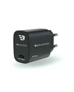 Baykron شاحن حائط 20 وات USB-C EU - أسود