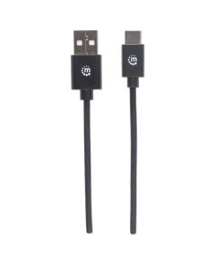 Manhattan 354936 Hi-Speed USB-C Cable, Supports speeds of up to 480Mbps and fast charging of up to 3A, Type-C Male to Type-A Male -3M (10 ft.) - Black