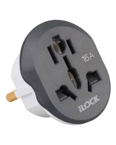 I Lock Travel Plug Adapter Converter 16A - Grey