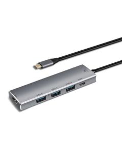 لافينتوType-C US015 كابل 5 في 1 - 3 يو أس بي 3.0 HDMI 4K قوة 87 وات بمخرج PD