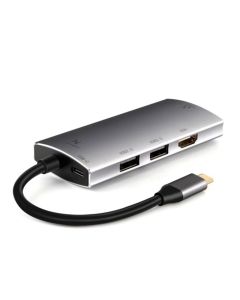 L'AVVENTO (US016) Type-C Hub 5in 1 - 2 USB 2.0, HDMI 4K RJ45 87W PD Power Output