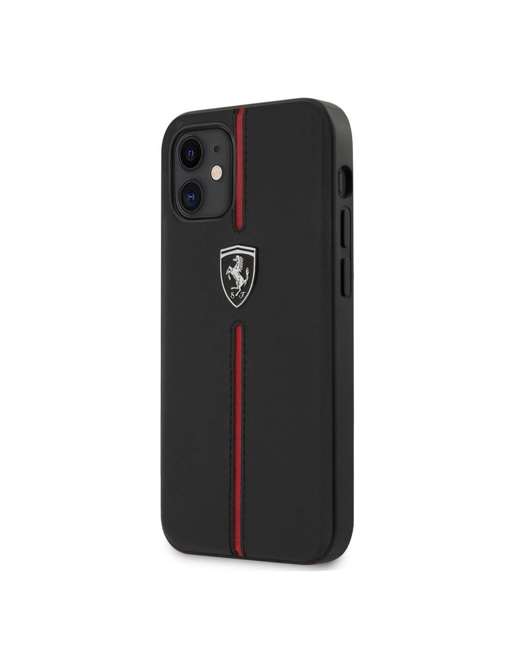 Ferrari Off Track Genuine Leather Hard Case with Contrasted Stitched