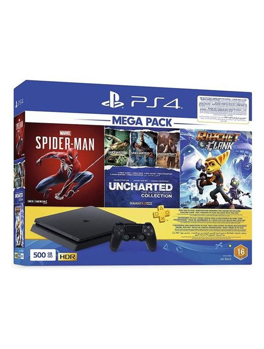 Sony Playstation 4 500GB 1 Game Pad + 3 Games ( Spider Man + Uncharted +  ratchet and clank ) | 2B Egypt